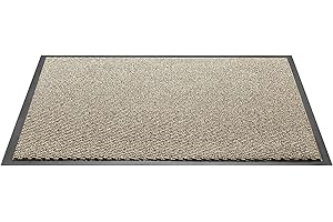 HOUSEGADS Door Mat Barrier Mat Non Slip Rubber Mats Washable Heavy Duty | Floor Mats Kitchen Rugs Dirt Trapper Doormat Entrance Rug Shoes Scraper Super Absorbent Carpet (Beige, 40 X 60)