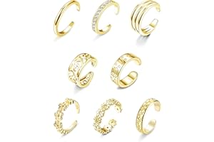 Dochais Adjustable Toe Rings for Women Silver/Gold Simple Open Arrow Flower Heart Foot Jewelry Toe Rings Set for Summer Beach Holiday 8-20 Pcs