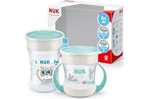 NUK Magic Cup & Mini Magic Cup Trinklernbecher Duo-Set | auslaufsicherer 360°-Trinkrand | 6+ Monate | auslaufsicher und BPA-frei | 160 ml & 230 ml | mint