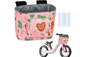 LOCAL LION Bolsa de Manillar para Niños, Cesta de Bicicleta Delantera Infantil, Cestas de Bici con Diseño Lindo para Organizar