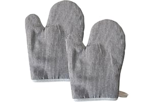 Mlysnd Manoplas Horno, Guantes Horno (1 Par) 19x26cm, Protege Las Manos contra Las Altas Temperaturas Grueso Y Duradero, Adecuado para Cocinar Y Hornear en La Cocina Guantes Cocina(marrón) (Gris)