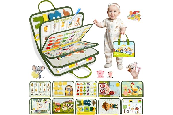 Almaxi Busy Board Jouet Montessori Jouets Montessori Enfants Motricité Jouets d'Activité et de Développement
