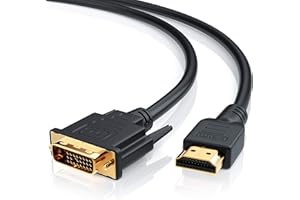 CSL - 3m HDMI auf DVI 24 1 Dual Link - High Speed Adapter Kabel - bis zu 4K 60Hz von DVI auf HDMI - 1080p Full HD bei HDMI auf DVI - 3D Ready - vergoldete Kontakte