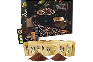 ‎C&T C&T Bio Fairtrade Kaffee-Adventskalender 2025 Gemahlen | 24x Bio & Fair-Trade Kaffees | Biologisch & fair gehandelte Raritäten-Kaffees + Überraschung im Kalender | Weihnachts-Kalender