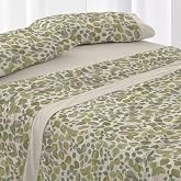 Burrito Blanco | Bed Sheet Set Cotton/Polyester Bed 150-160 Moss | 4 Pieces: Fitted Sheet, Top and 2 Pillowcases | 50% Cotton