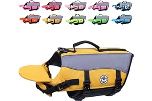 VIVAGLORY Dog Life Jacket with Removable Front Float, Life Vest with Reflective Trims & Extra Padding for Swimming & Boating, Yellow, M