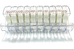 WELSTIK Transparent Office Tape with Dispenser, 10 Pack Clear Matte-finishTape and Refillable Dispensers 3/4" x 27 yds Per Roll