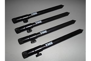 TMC 4 x Aluminium Bank Sticks 20-35 cm's. Rod Rests, Buzz Bar, Alarms. Fishing. 16mm Diameter