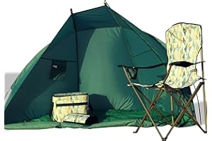 Eurohike Lightweight and Compact Wave II Beach Tent with UPF 50+ Protection, Portable Sun Shelter, Beach Sun Shelter, Ideal for Days out at the Beach or Park, Green, One Size