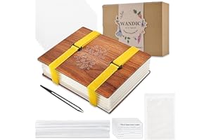 WANDIC Presse Fleurs en Bois, Artisanat en Bois Poinçon Presse Plante Kit d'art en Bois d'apprentissage en Plein Air pour Bricolage Artisanat