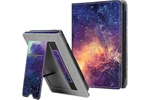 FINTIE Étui Housse pour Kobo Liseuse NIA 2020 / Kobo Clara HD -Coque de Protection avec Béquille Pochette Cover avec Compartiment Cartes, Dragonne, Veille/Réveil Automatique, Galaxie