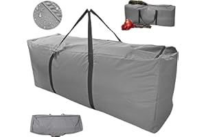 Kingsbridge Christmas Tree Storage Bag XL-Double Stitched Seams on Waterproof 600D Fabric-For 7ft/9ft Trees-3 Way Zip for Easy Loading-LxWxH 140cmx45cmx55cm Xmas Tree Storage Bag