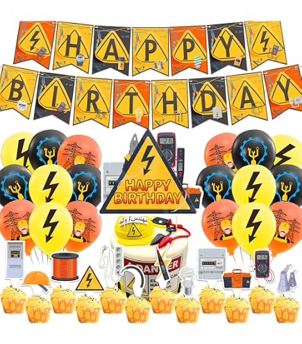 Werkzeug Party Dekoration Set – Inkl. Banner, Cake Topper, Cupcake Topper & Luftballons