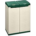 Terry, Ecocab 2, Armadietto per la Raccolta Differenziata, da Interno Esterno, 2 vani separati. Colore: Beige/Verde, Material