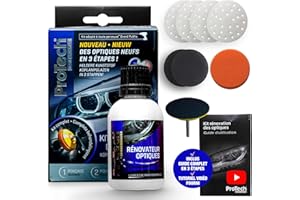 ProTechMC | Renovateur Phare Voiture | Kit Renovation Phare Voiture | Polish Phare Voiture Optiques pour Une Meilleure Visibilité & Sécurité | Éclat & Brillance d'origine Assurés Made in France