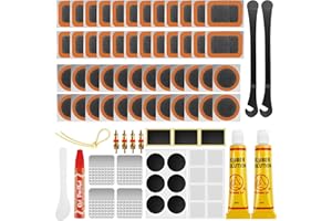 Bohoray 105pcs Bike Puncture Repair Kit, Self-Adhesive Bike Puncture Repair Patches Bike Tyre Repair Kit, Metal Crowbar File, Bike Tyre Repair Kits for Mountain/Road Bike or Commuter Bikes
