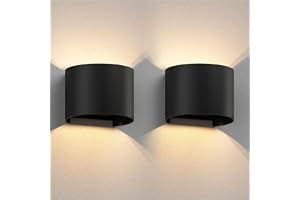ledscom.de 2x vägglampa RUNEL för utomhusbruk, IP65, upp-/nedljus, svart matt, rund, 1x G9 max. 10W