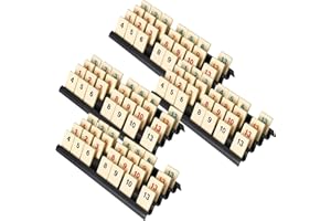 Feldherr 4er Set Ablagebretter für Rummikub - Robuste 3D-gedruckte Spielsteinhalter mit 4 Slots - Barrierefreie, seniorenfreundliche Spielhilfe für Rummikub und Rummy, Farbe:Schwarz