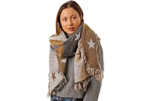 Style Slice Star Scarf Thick Warm Blanket Ladies Scarves, Long Large Oversized Warm Soft Shawl & Wrap Women Xmas Gifts