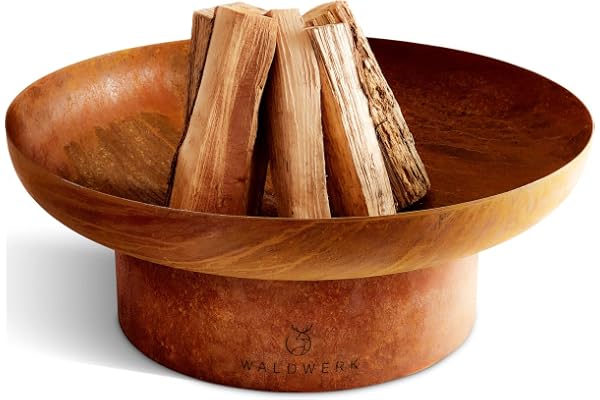 WALDWERK Brasero Extérieur (78 cm) - 2 mm d'Épaisseur - Barbecue en Acier avec Finition Patine Rouille