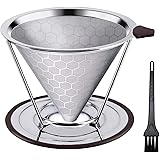 E Prance Permanent Coffee Filter Kf2 Reusable Coffee Filter Stainless Steel With Removable Stand For 4 Cups Updated Version Amazon Co Uk Kitchen Home