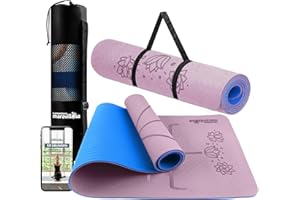‎LA MENTE ES MARAVILLOSA LA MENTE ES MARAVILLOSA - Gymnastikmatte, Rutschfest Yogamatte inkl. Tragegurt + Tasche + Übungs-E-Book, Gepolstert, Hautfreundliches TPE für Fitness/Pilates/Workout 183x61 cm
