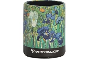 FRANCO COSIMO PANINI Halta Definizione - Portapenne da Scrivania, con Esterno in Cartoncino Rigido Stampato con un'Opera d'Arte di Van Gogh e Base Antiscivolo, F.to cm 19,5 Altezza x 7 Diametro, Iris