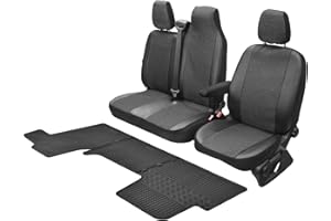 Z4L Viva Housses de siège sur mesure et tapis de sol en caoutchouc compatibles avec Renault Master IV à partir de 2011 – un ensemble