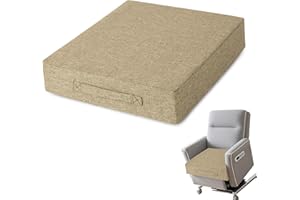 AddGrace Recliner Cushions for Elderly Thick Seat Cushion 20"x20"x4" Chair Pads with Non Slip Backing and Washable Cover for Couch Armchair Chairs Beige