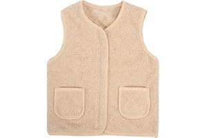 Youkly Teddy Fleece Weste Kinder, Ärmellos Fleecejacke Jungen Mädchen, V-Ausschnitt Teddyfleece Jacke, Warm Winterjacke Plüschweste Fleeceweste Kinder