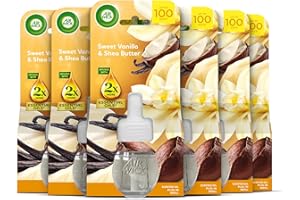 AIRWICK Air Wick Plug in Diffuser Refill, White Vanilla Bean, Pack 6 x 19ml, Long Lasting Fragrance, Lasts up to 600 days, Packaging may vary