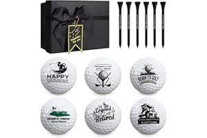 Albefer Golf Funny Gift Sets, 6 pcs Personalised Golf Balls with 6 pcs Golf Tees, Golf Practice Ball, Fun Gift for Men Golfers, Perfect Novelty Golfing Present for Golfer Birthday