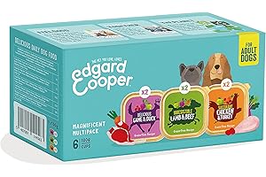 Edgard & Cooper Aliment Humide Naturel pour Chiens Adultes 6 x 100 g 2 x Poulet/Dinde, 2 x Agneau/bœuf et 2 x cerf/Canard Frais, Aliments sains, Savoureux et équilibrés, protéines