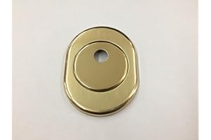 BOCCHETTA ROSETTA PER PORTA PORTONE BLINDATO, PIASTRINA PER CILINDRO EUROPEO PREDISPOSTO PER POMO OTTONE LUCIDO 82X62 COMPLETA DI VITI DI FISSAGGIO SECUREMME