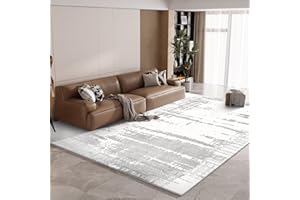 Vamcheer Tappeto Salotto Moderno Astratto, 160×230 cm Tappeto a Pelo Corto Super Morbido, Spugna Addensata, Antiscivolo, Ideale per Soggiorno e Camera da Letto, Grigio