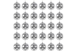 HuaMuDM 30pezzi Sfere Discoteca Specchio,Palla Discoteca per Festa, Palla Specchio Appendere,sfere argentate,Sfera specchiata, decorazioni natalizie