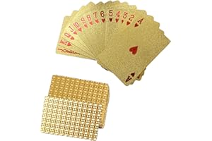 VDFJEK Playing Cards Uk, Premium Playing Cards, Cool Playing Cards, Waterproof Playing Cards Uk, Playing Cards Waterproof, Poker Cards Waterproof Playing Cards Premium Playing(Golden)
