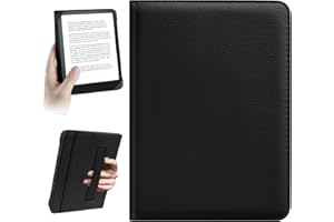 HoYiXi Universal Case for 6 inch Kindle eReader Compatible with Paperwhite(2025/2018)/PocketBook and Tolino/Kobo Clara HD,6" eReader Protective Case Cover Elastic rope,Black