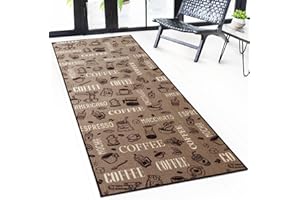 ‎CASA PURA casa pura Teppichläufer mit Muster - maßgefertigter Teppich Läufer für Küche, Flur & Wohnraum - Coffee (80 x 250 cm)