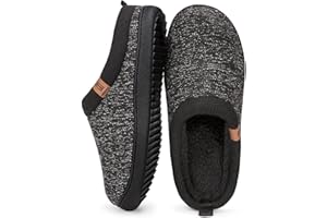 MERRIMAC Men's Slip-on Slippers Comfy Memory Foam Non-slip Indoor House Shoes