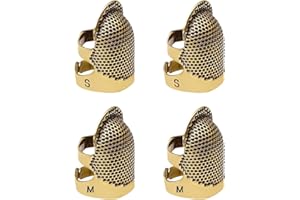 TADAE 4 Pack Nähen Fingerhut Finger Protector, einstellbare Finger Metall Schild Protector Pin Nadeln Nähen Quilten Handwerk Zubehör DIY Nähwerkzeuge Handarbeiten (2 Größen)