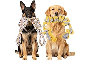 Speedy Panther Dog Rope Toys for Large & Medium Dogs, 2 Pack 60cm Tug of War Toy for Aggressive Chewers, 100% Cotton Rope Toy, Indestructible Dog Chew Toys