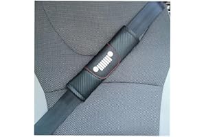 QUXING 2 Pezzi Carbonio Imbottiture Cinture di Sicurezza, per Jeep Wrangler Patriot Compass Renegade Rubicon TrailHawk Copri Cintura di Sicurezza Traspirante Morbido Morbido Accessori
