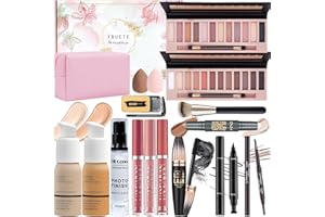 YBUETE Makeup Kit for Women & Girls - Professional & Beginner, Multipurpose Set Include Face Primer, Foundation, Eyeshadow Palette, Cosmetic Bag
