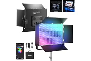 NEEWER 150W RGB LED Panel Videolicht Set mit Barn Doors, 1800 LED, 42500Lux bei 0,5m, 2500–10000K, CRI96+/TLCI97+, 0,0%–100% Dimmen, APP/2,4 G/Panel/DMX Steuerung für Profi Studiobeleuchtung, AP150C