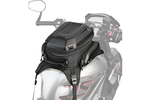 Rhinowalk Motorcycle Tank Bag Hard Shell Waterproof Expandable Motorcycle Seat Storage Bag 15-18L Motorbike Luggage Bag Backpack, YMTR3001KC, Carbon Black