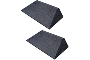 BEPCO Juego de rampas para bordillos (2 unidades), 50 x 25 x 10 cm, de goma (negro), con arandelas para fijación