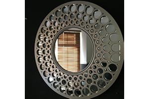 DEENZ Round Silver Mirror Premium Quality Best for Gifts Home Decor Sitting Room Bed Room