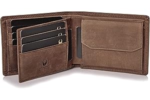 DONBOLSO Cartera Zúrich | Cartera Hombre con Monedero | Billetera para Hombre con Protección RFID | Carteras para Hombre Pequeñas | Vintage Marrón