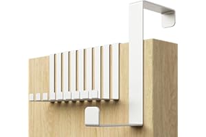 Menz Stahlwaren Over Door Hanger – Set of 10 - White Coat Hooks for Width 1.4" and 1.8" - Over Door Hook for Hanging Clothes, Coat Hooks
